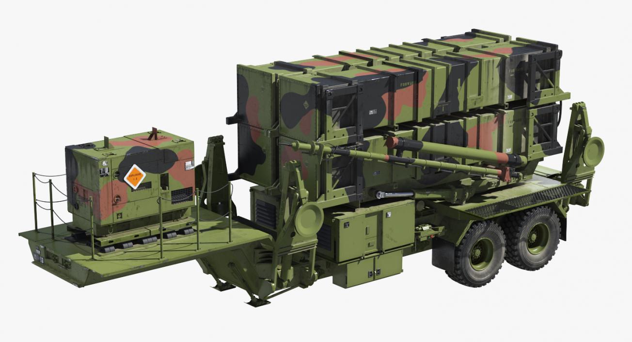 MIM-104 Patriot Surface to Air Missile SAM Rigged 3D model