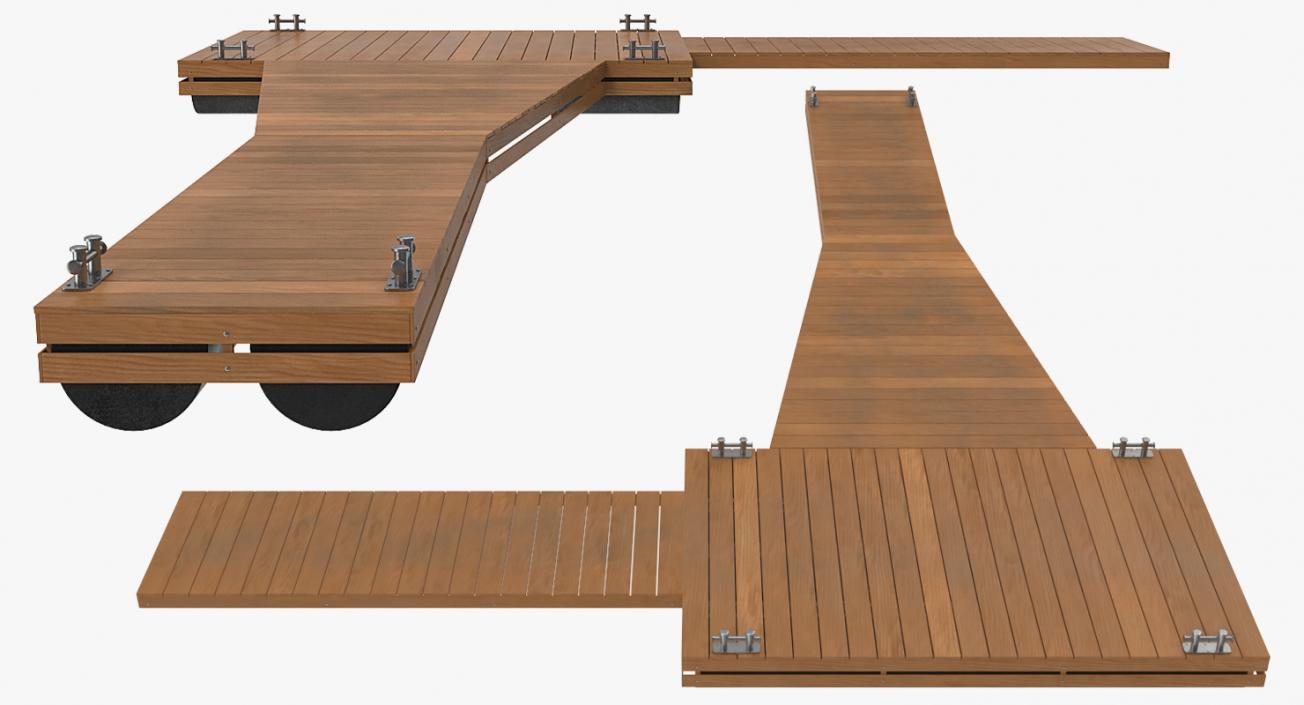 3D Wooden Pontoon Flottant model