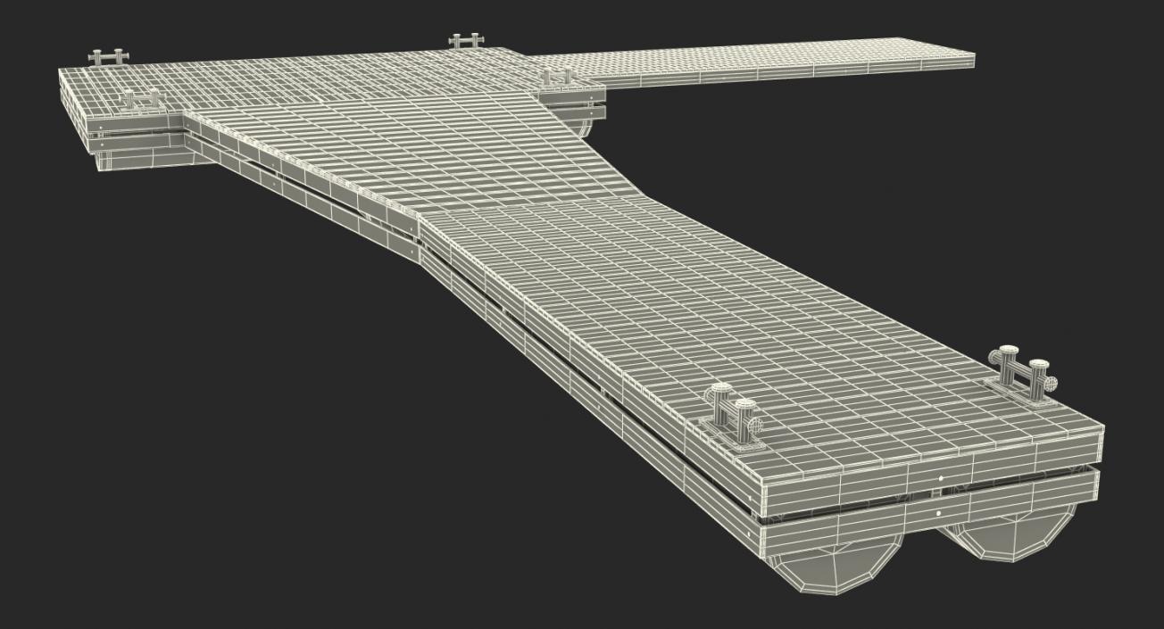 3D Wooden Pontoon Flottant model