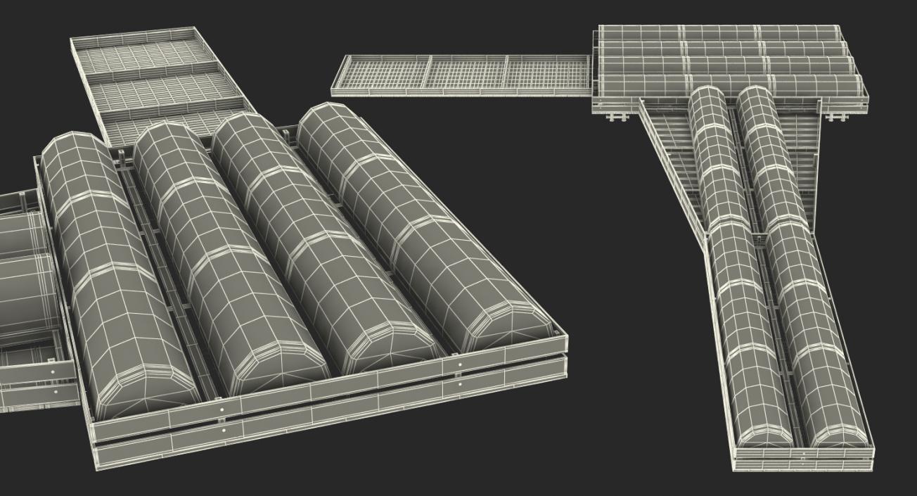 3D Wooden Pontoon Flottant model