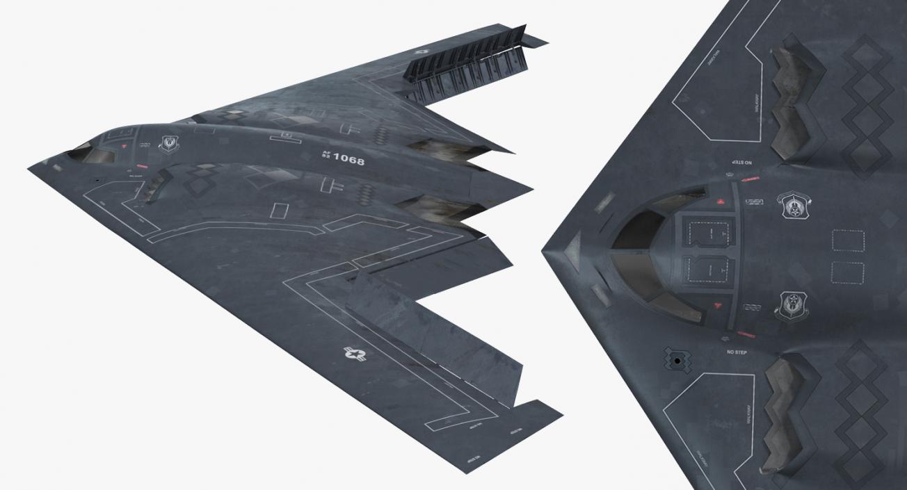 Stealth Bomber B-2 Spirit Rigged 3D