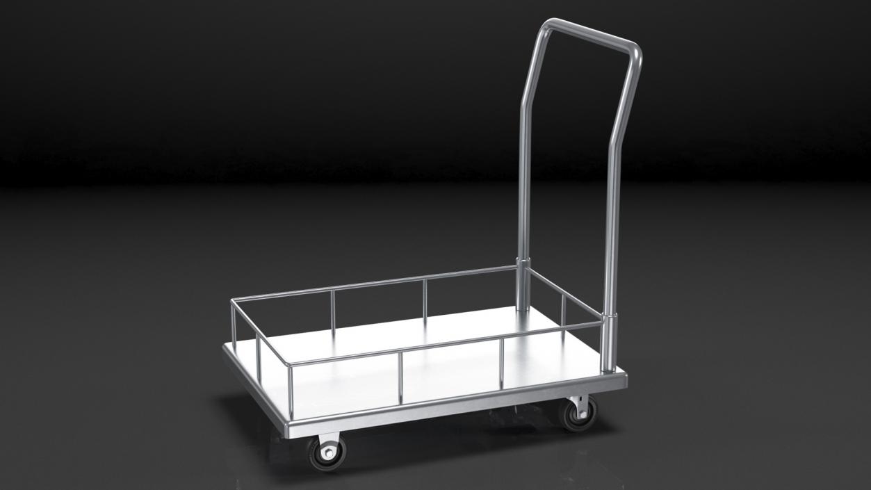 3D Trolley Low Platform with Railing model