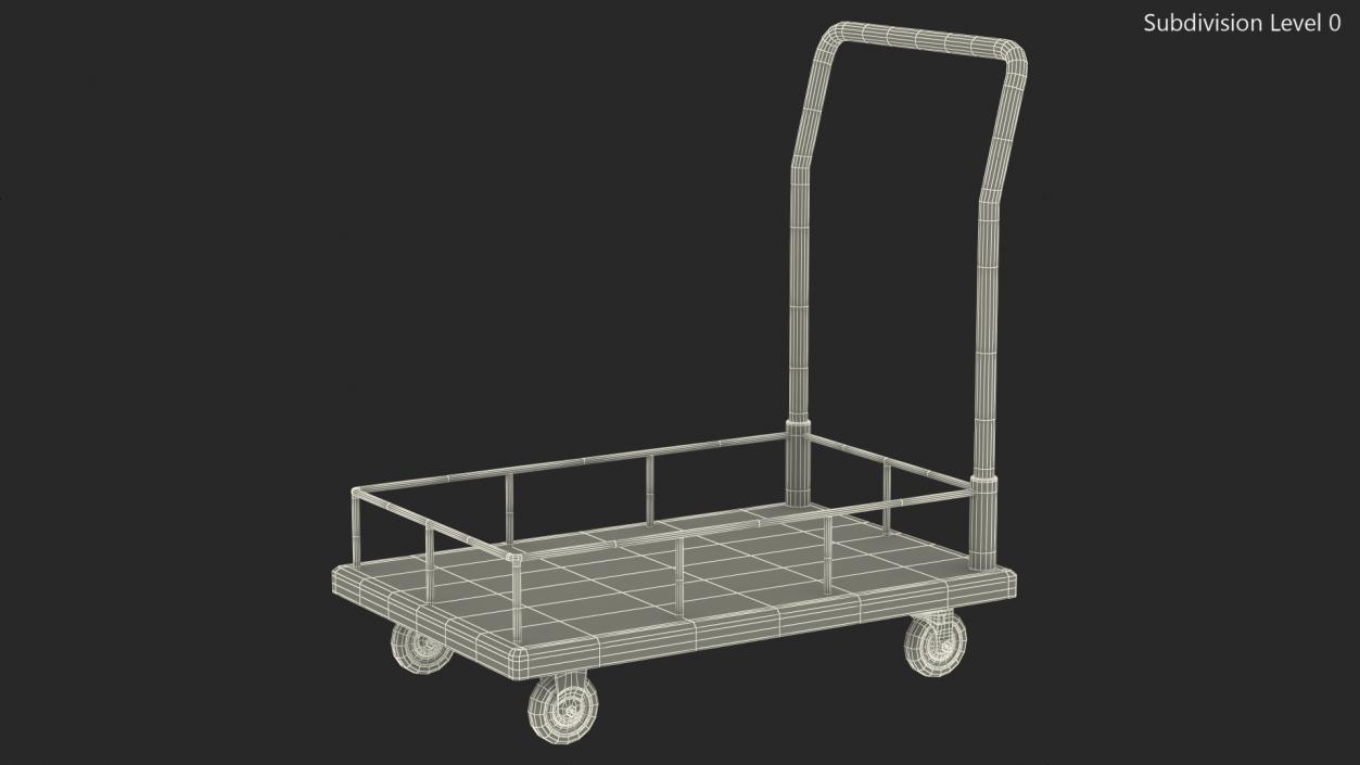 3D Trolley Low Platform with Railing model