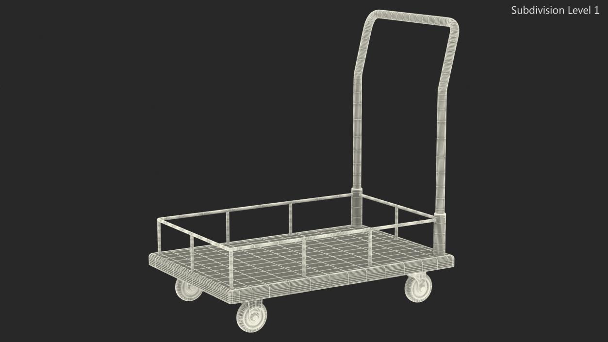 3D Trolley Low Platform with Railing model