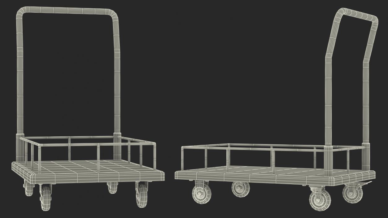 3D Trolley Low Platform with Railing model