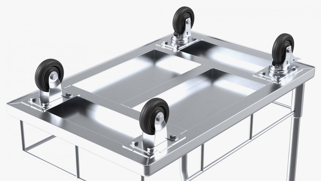 3D Trolley Low Platform with Railing model