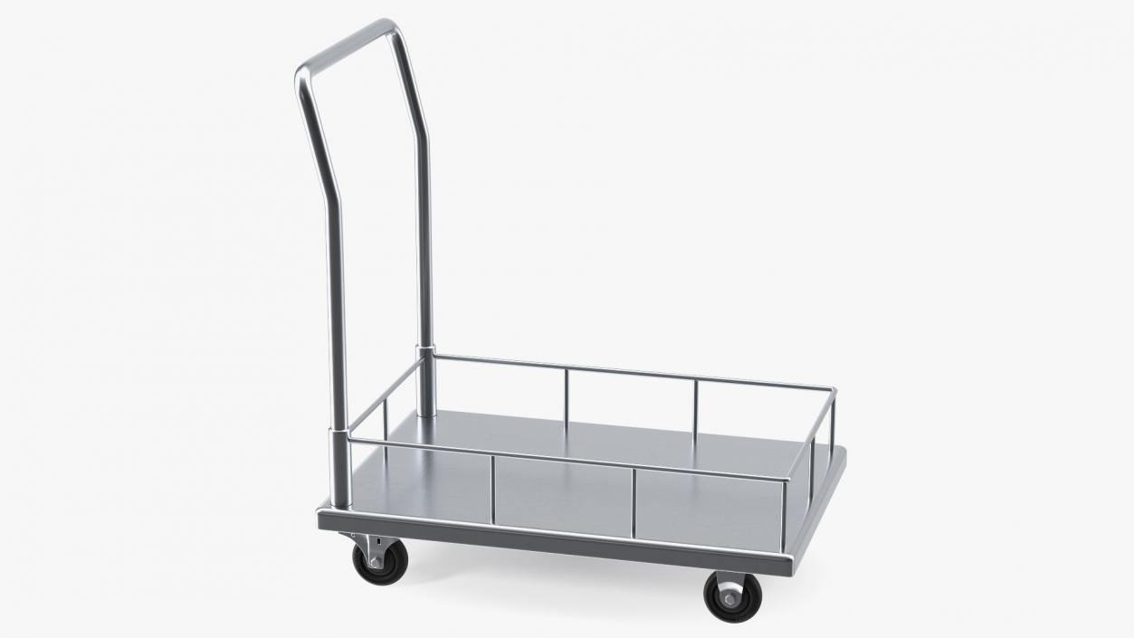 3D Trolley Low Platform with Railing model