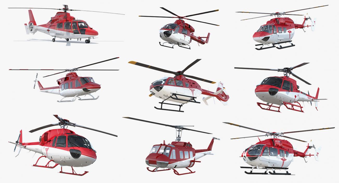 3D Air Ambulance Helicopters Collection