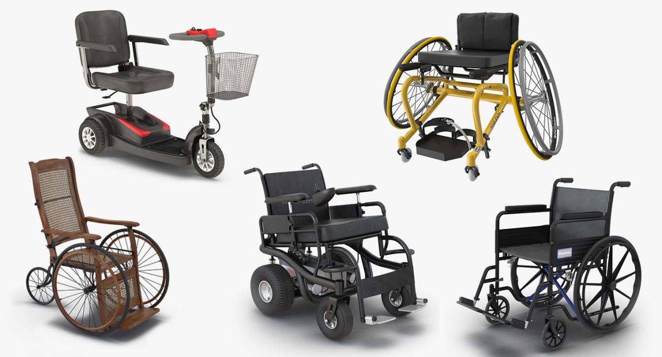 Wheelchairs 3D Models Collection 4 3D model