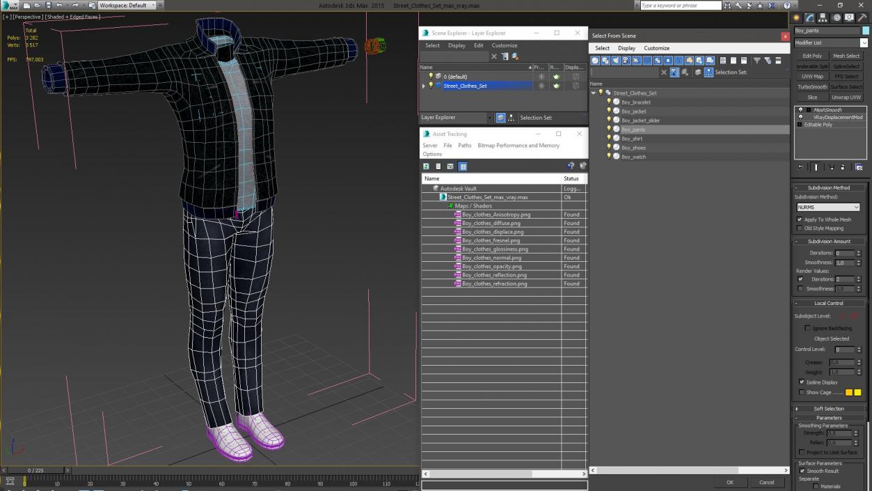 3D Street Clothes Set model