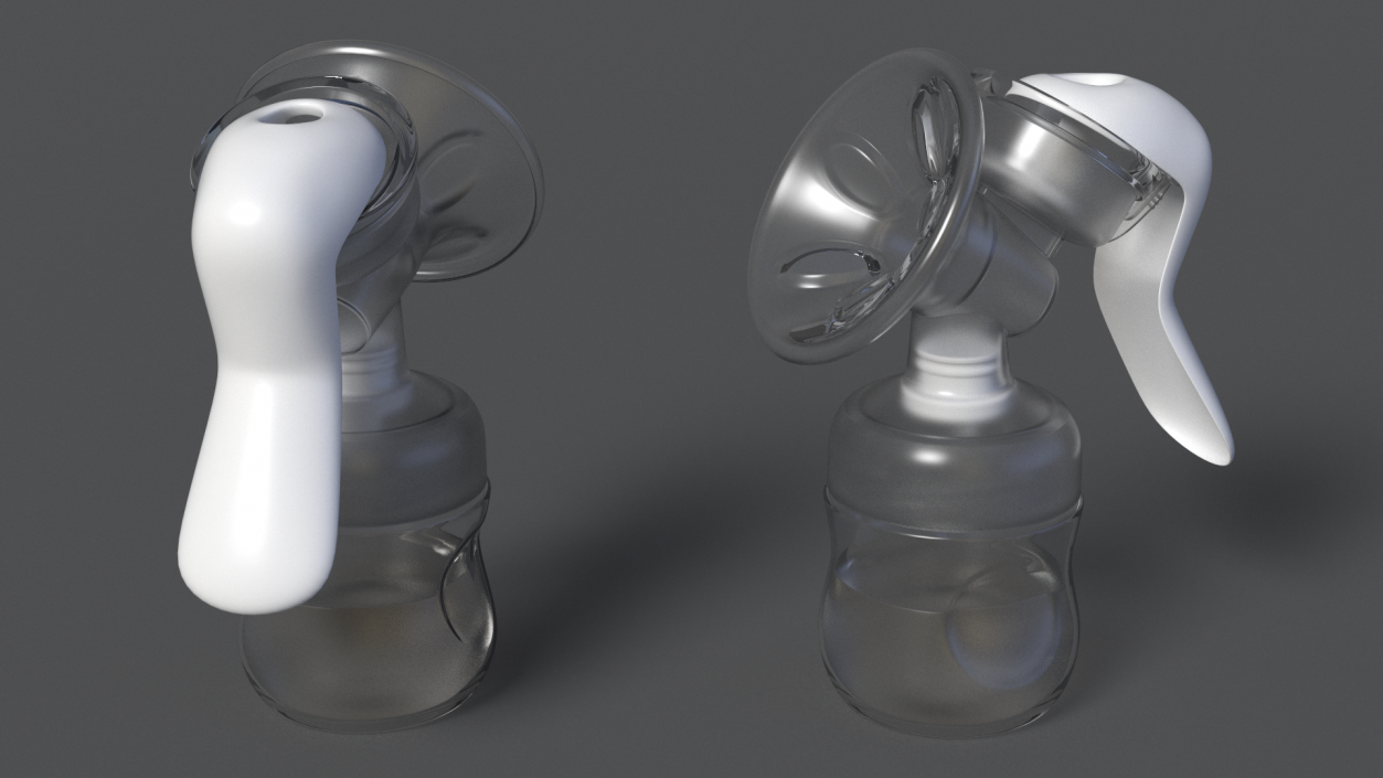 3D Manual Breast Pump with Milk model