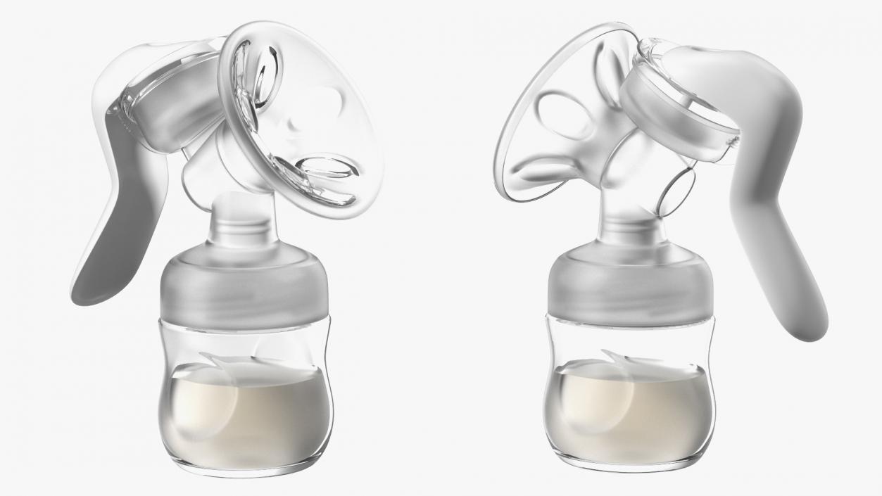 3D Manual Breast Pump with Milk model