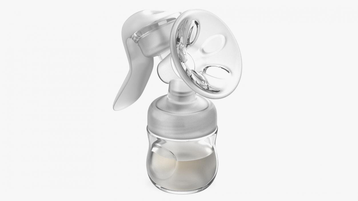 3D Manual Breast Pump with Milk model