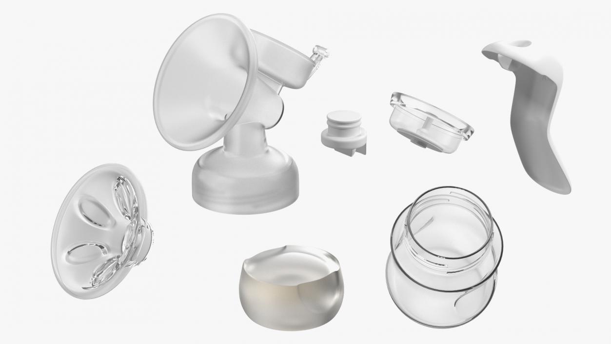 3D Manual Breast Pump with Milk model