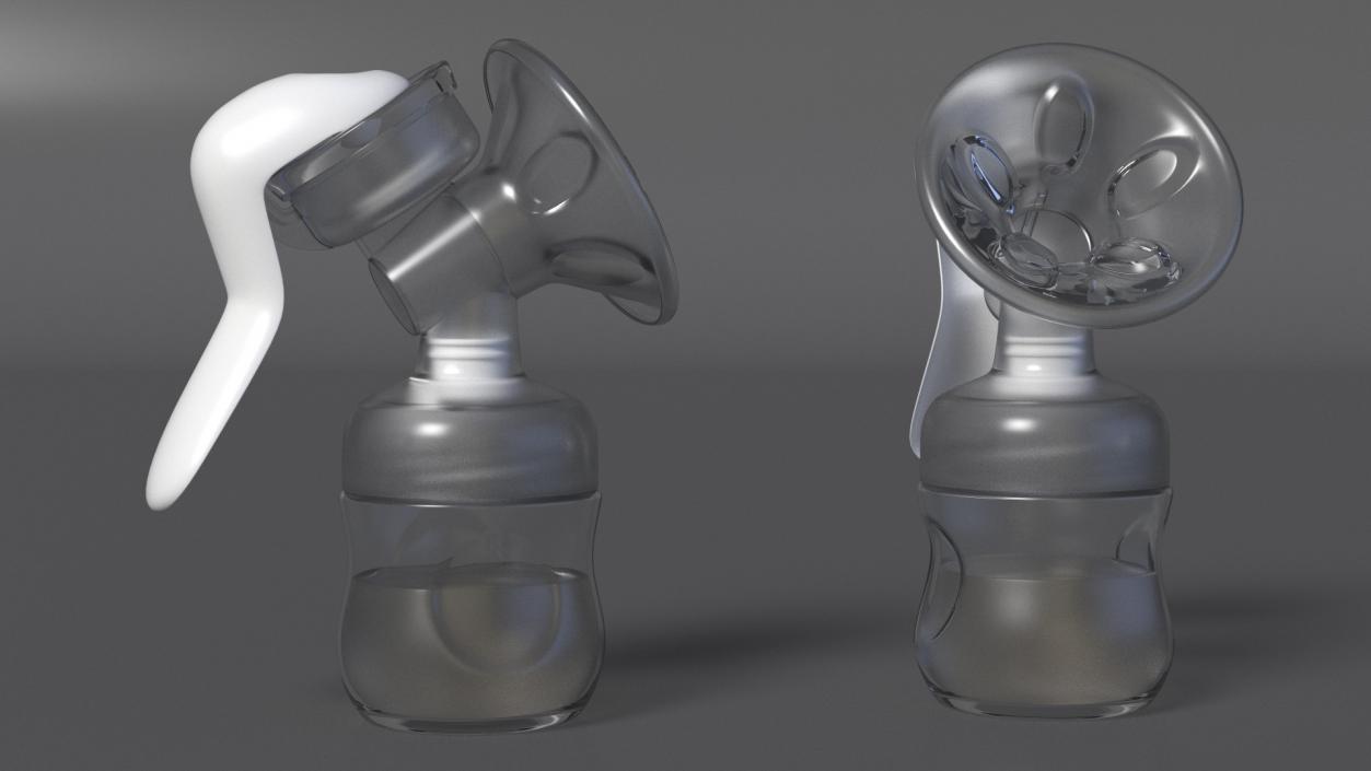 3D Manual Breast Pump with Milk model