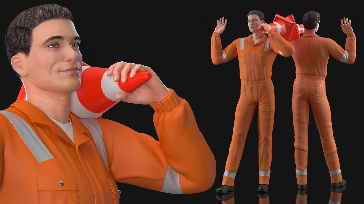 3D model Road Worker Greeting Pose