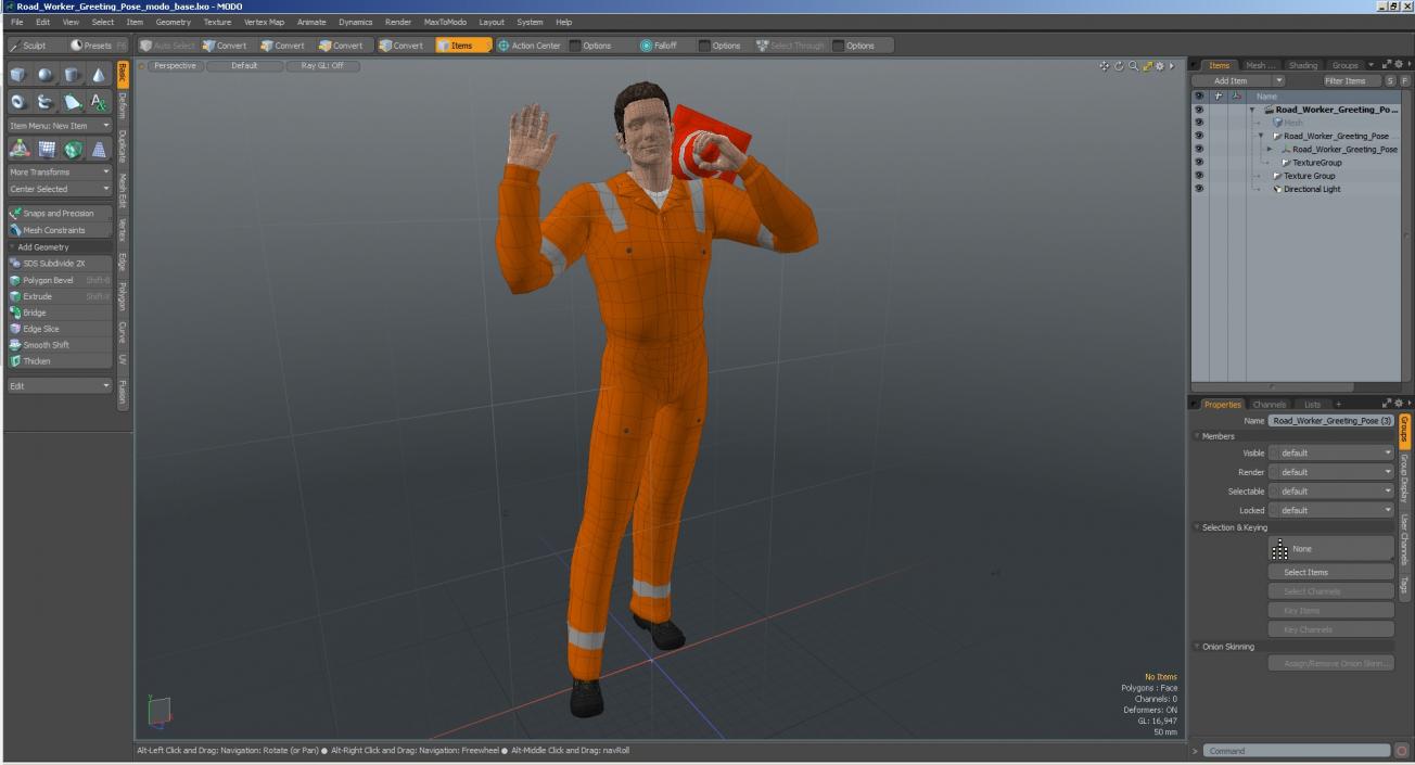 3D model Road Worker Greeting Pose