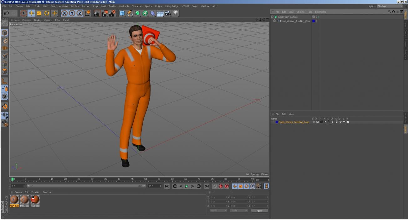 3D model Road Worker Greeting Pose