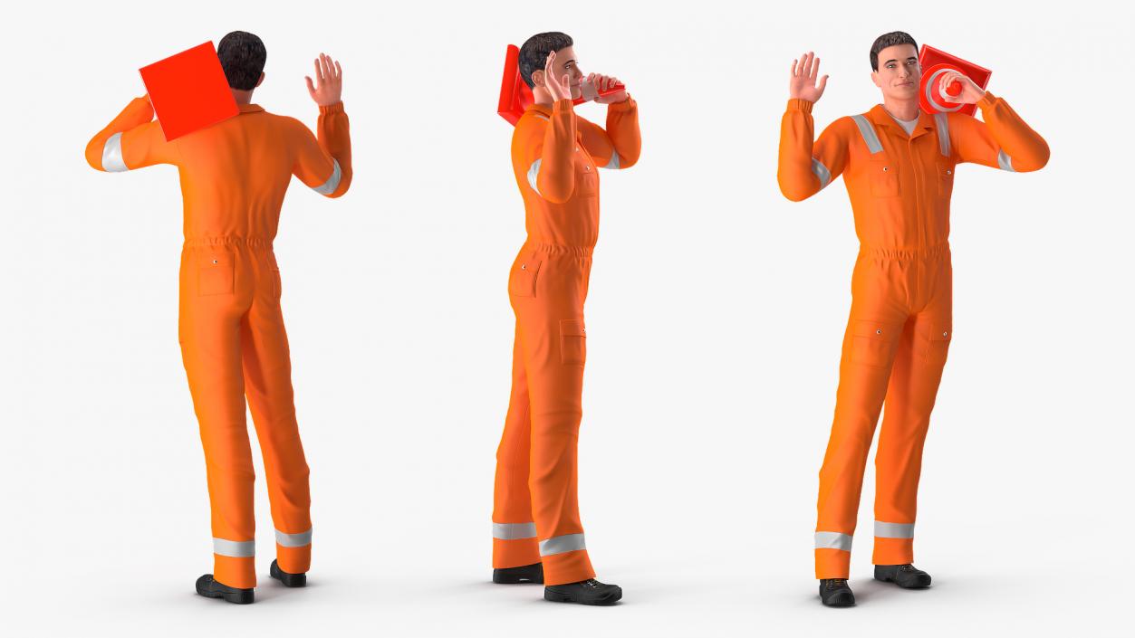 3D model Road Worker Greeting Pose