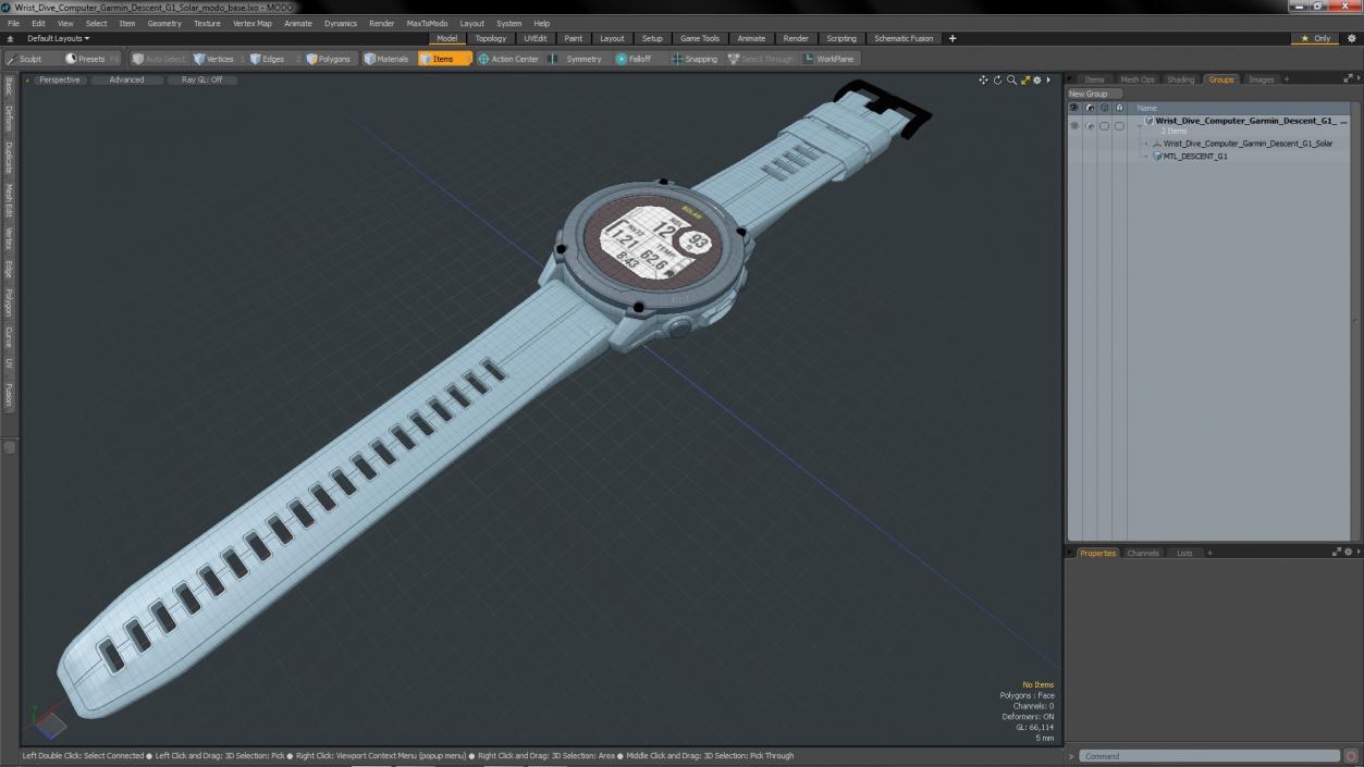 3D Wrist Dive Computer Garmin Descent G1 Solar model