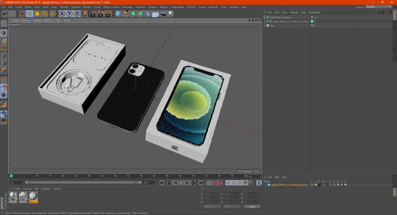 Apple iPhone 12 Unboxed Green 3D model