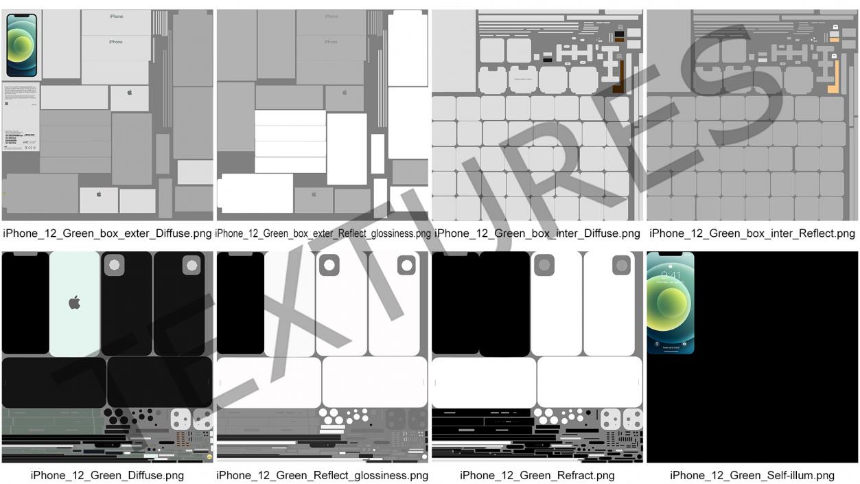 Apple iPhone 12 Unboxed Green 3D model