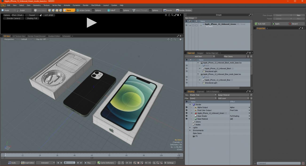 Apple iPhone 12 Unboxed Green 3D model