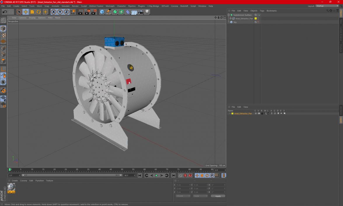 Axial Extractor Fan 3D model