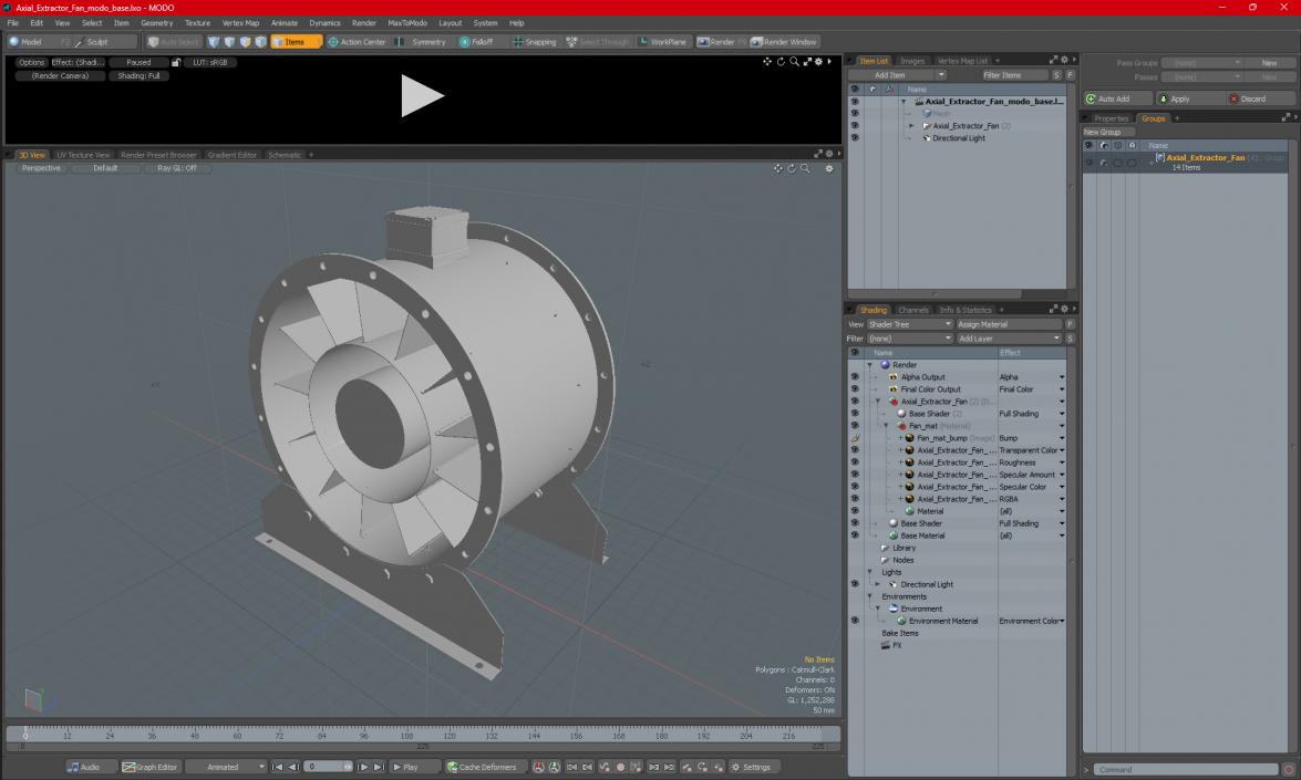 Axial Extractor Fan 3D model