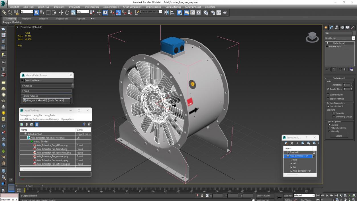 Axial Extractor Fan 3D model