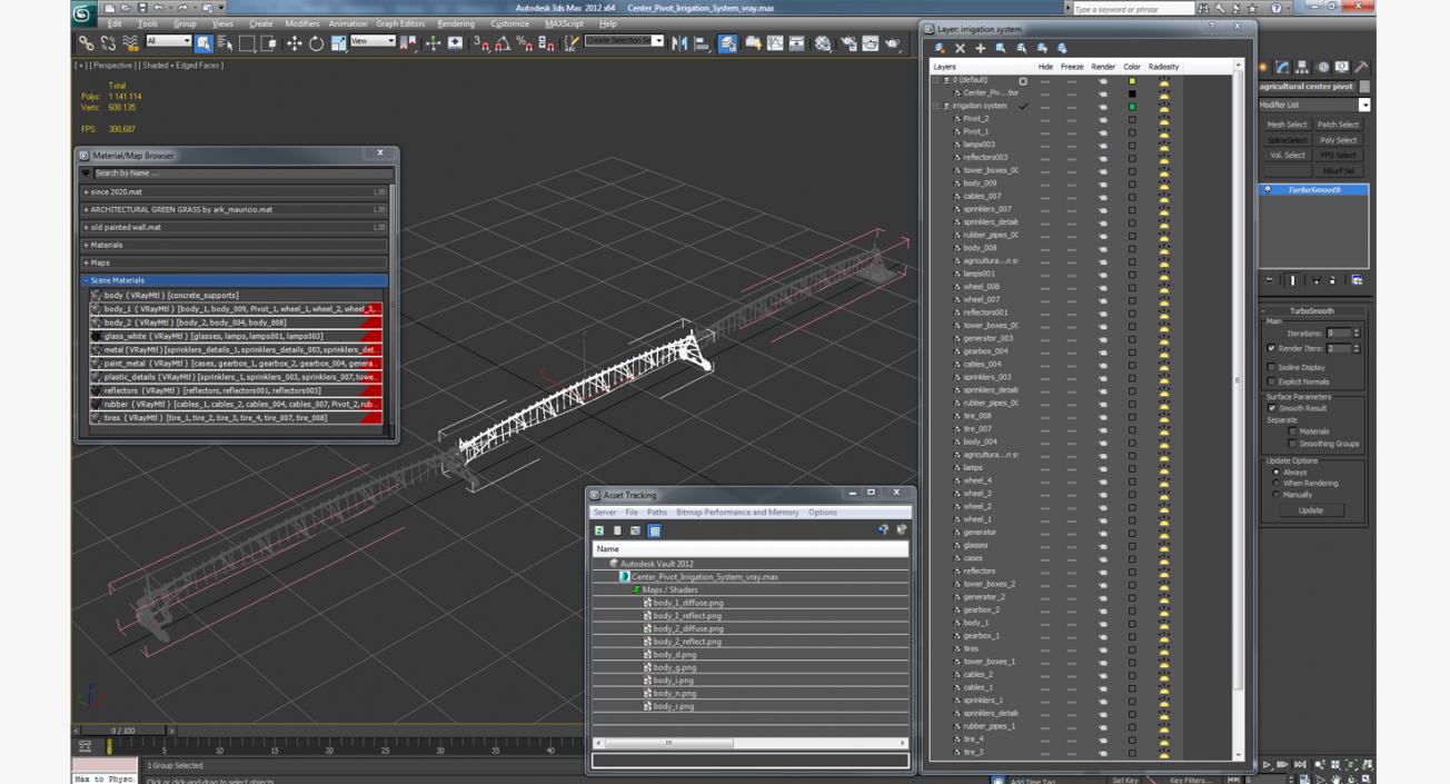 3D model Center Pivot Irrigation System