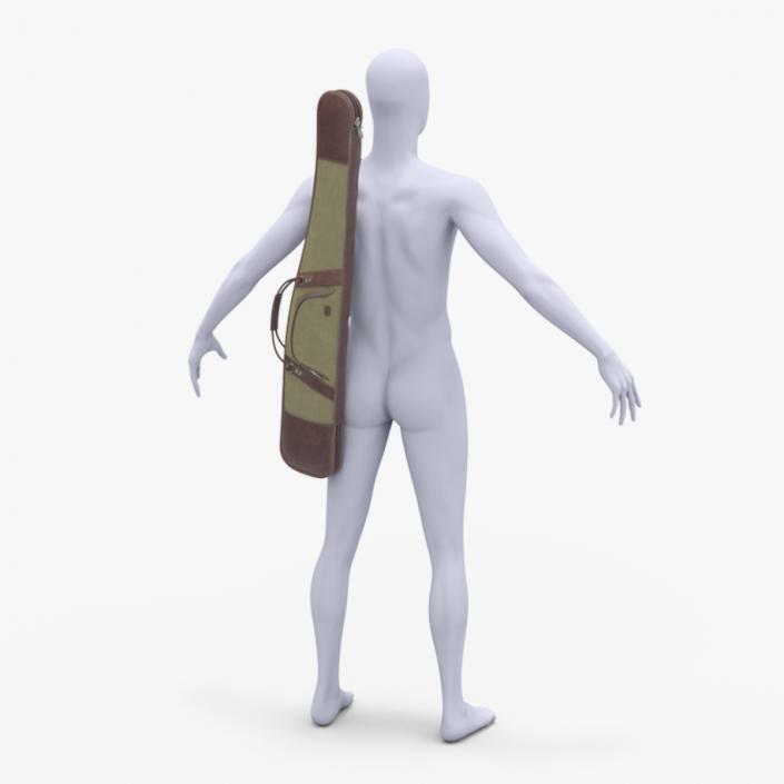 3D Hunter Gun Case on Mannequin model