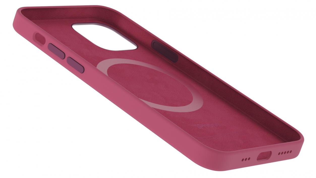 3D iPhone 12 Silicone Case with MagSafe Plum