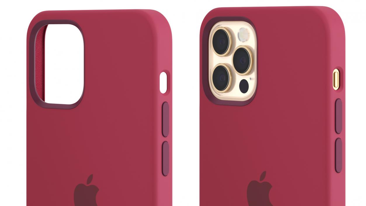 3D iPhone 12 Silicone Case with MagSafe Plum