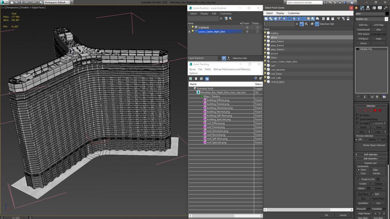 Luxury Casino Night Glow 3D model