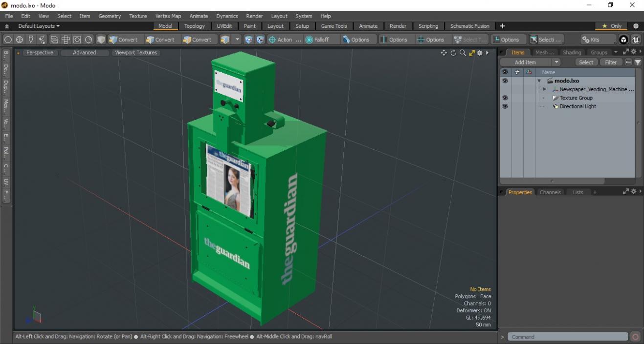 3D Newspaper Vending Machine The Guardian model