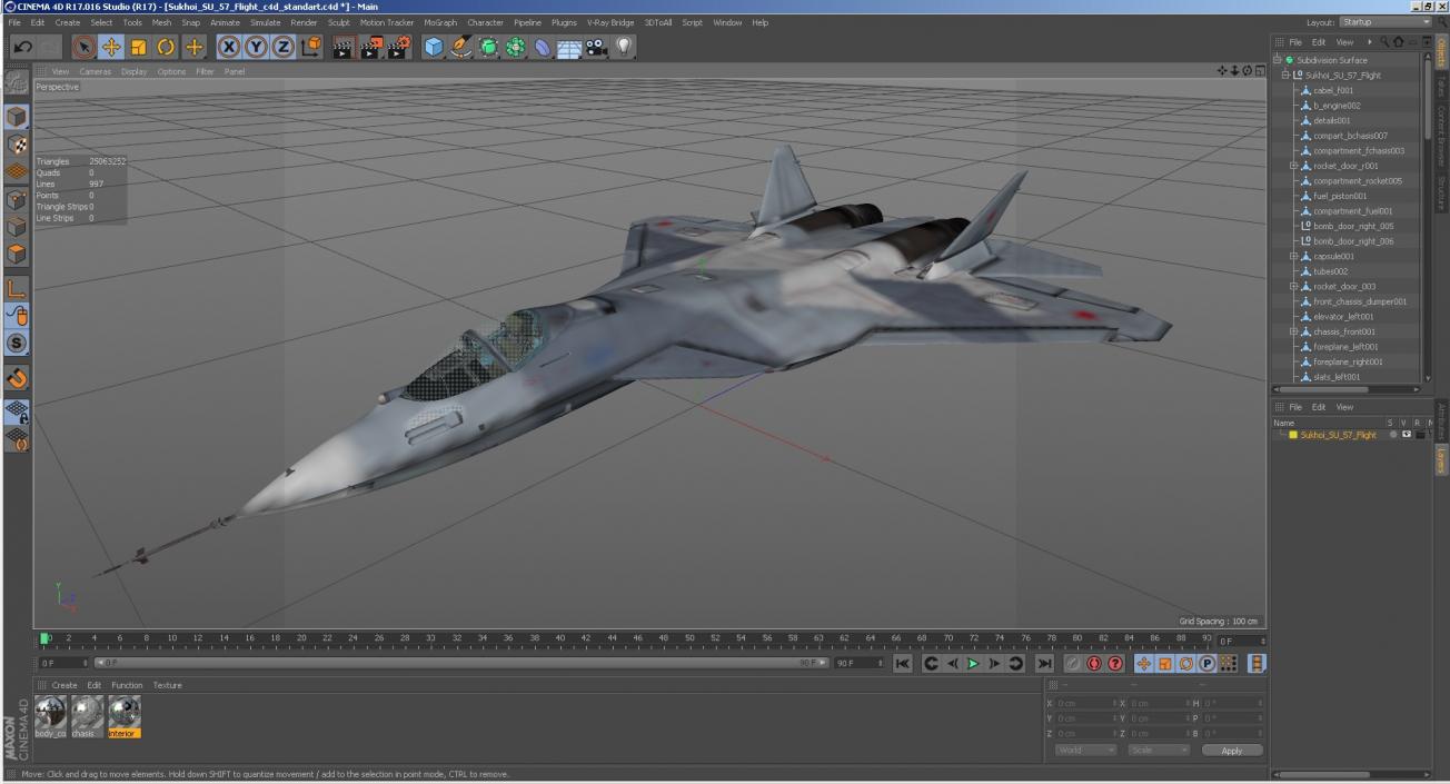 Sukhoi SU 57 Flight 3D model