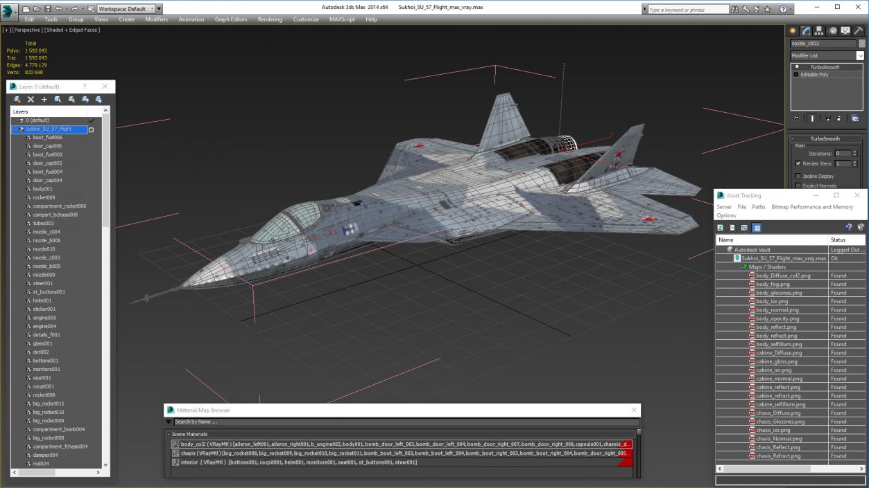 Sukhoi SU 57 Flight 3D model