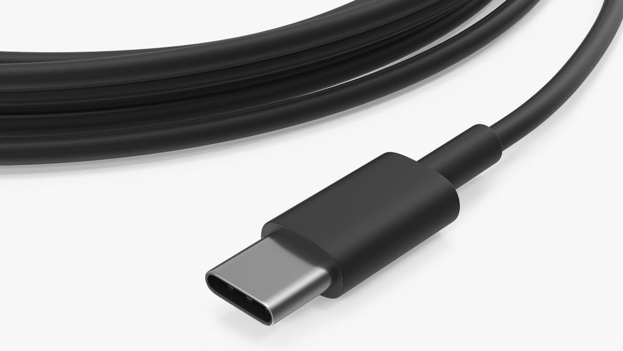 USB Type-C to Type-C Cable Black 3D