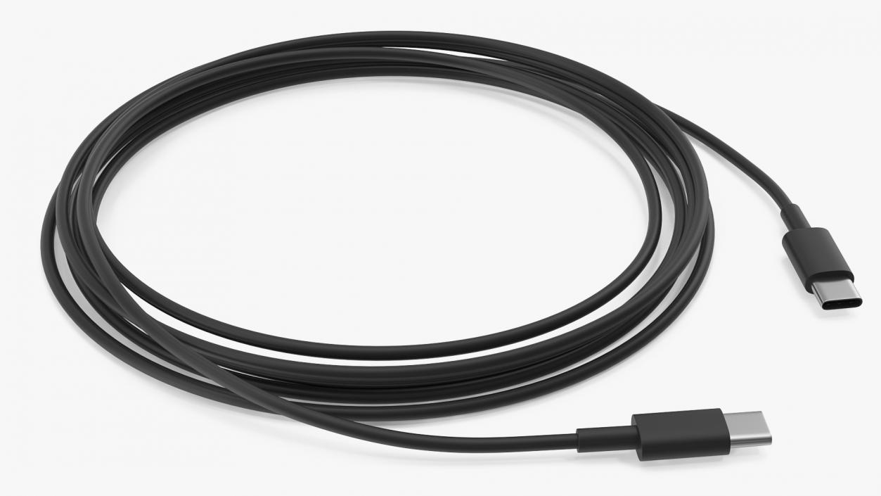 USB Type-C to Type-C Cable Black 3D