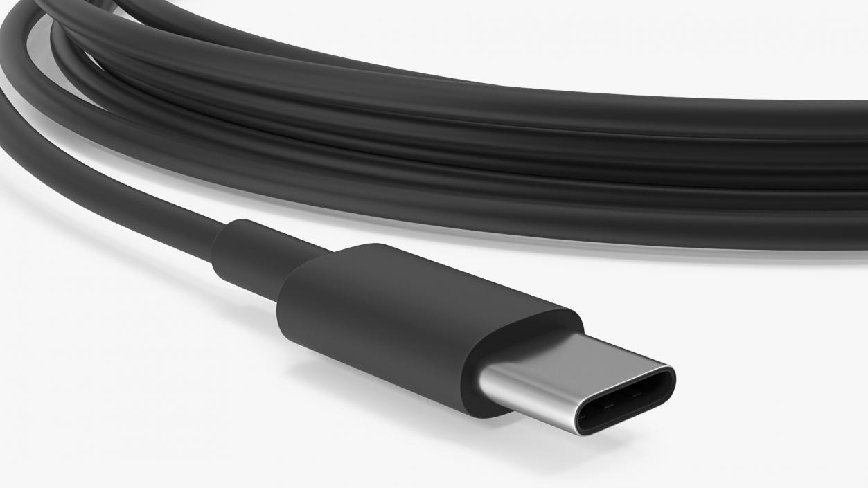 USB Type-C to Type-C Cable Black 3D