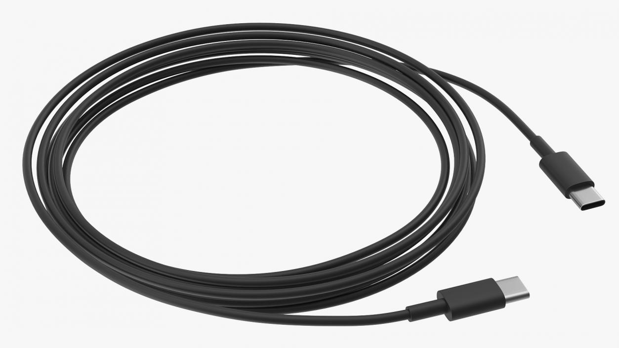 USB Type-C to Type-C Cable Black 3D