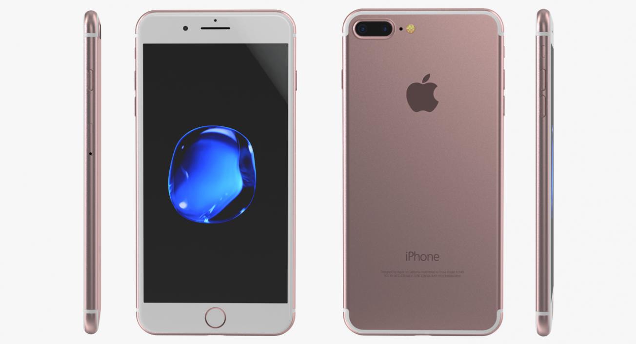 Apple IPhone 7 Plus Rose Gold 3D model