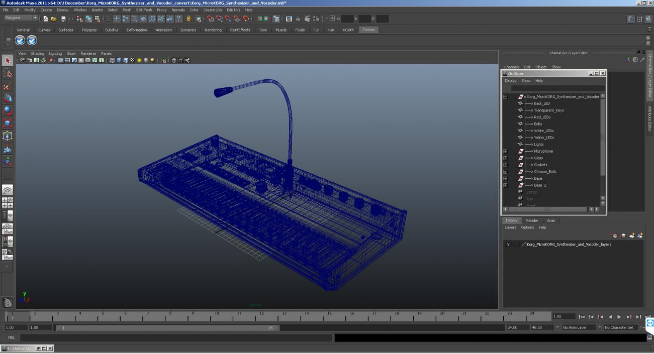 3D Korg MicroKORG Synthesizer and Vocoder model