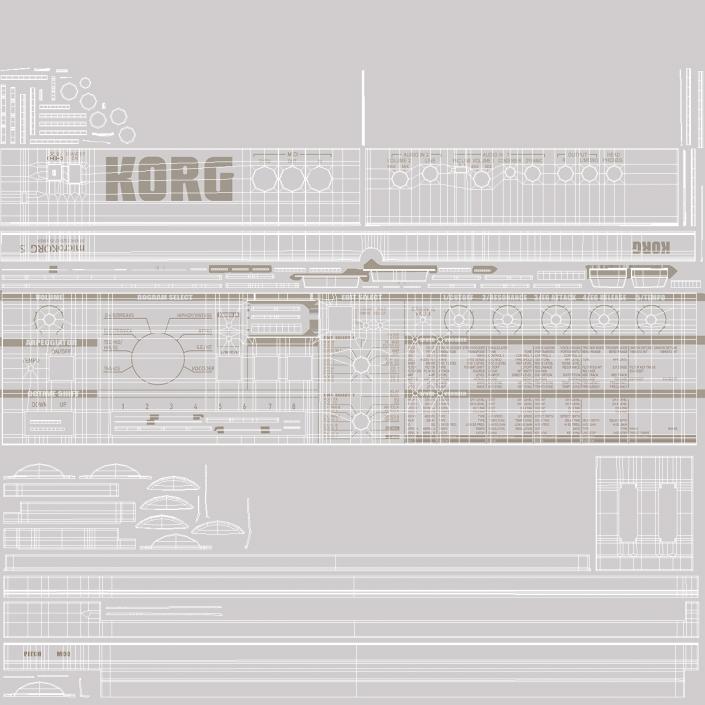 3D Korg MicroKORG Synthesizer and Vocoder model