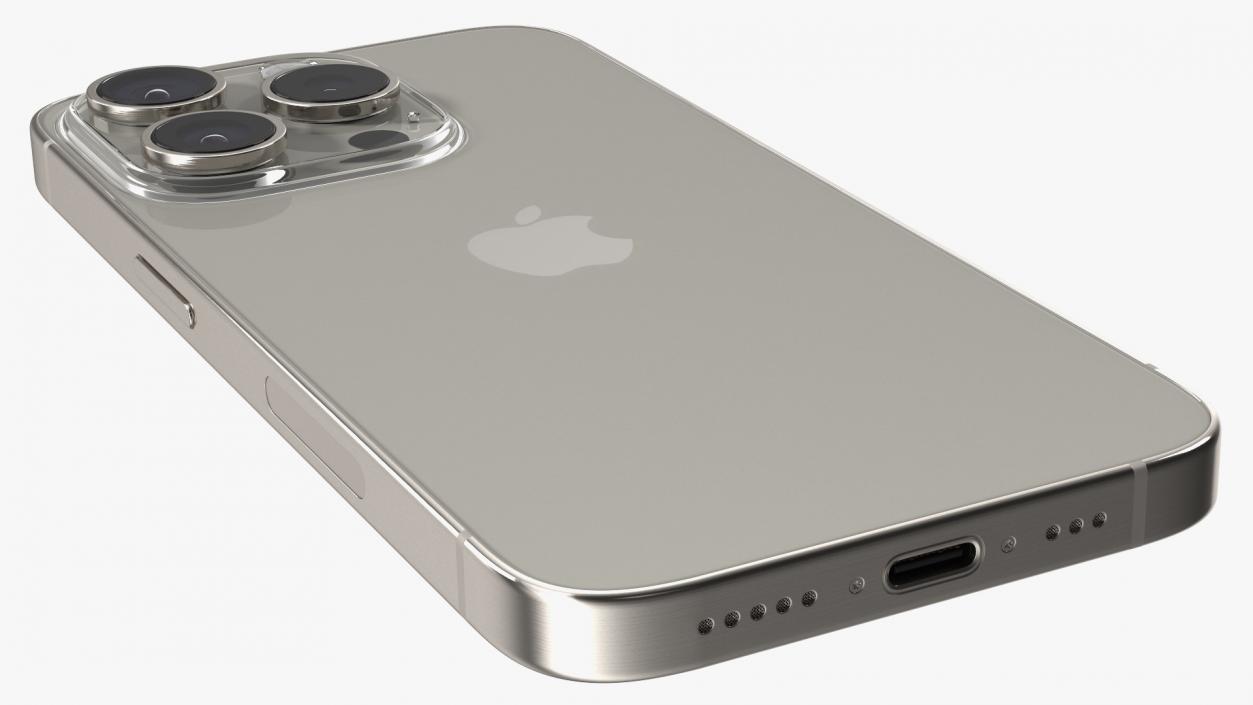 3D Apple IPhone 15 Pro Natural Titanium