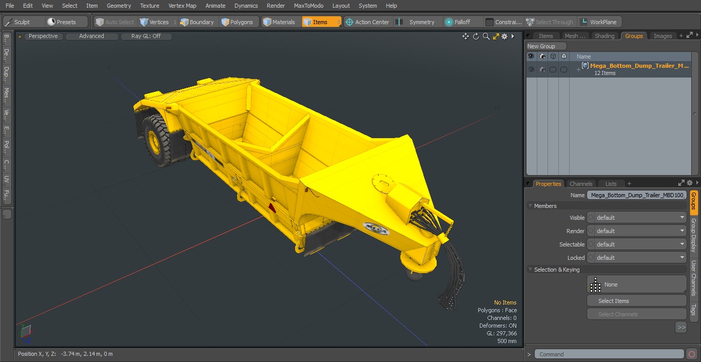 Mega Bottom Dump Trailer MBD100 Clean 3D