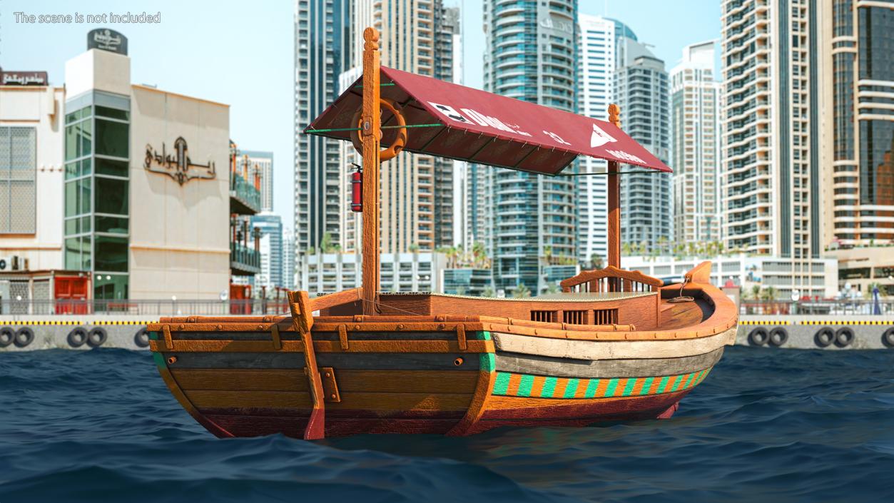 Dubai Abra Boat Old 3D model