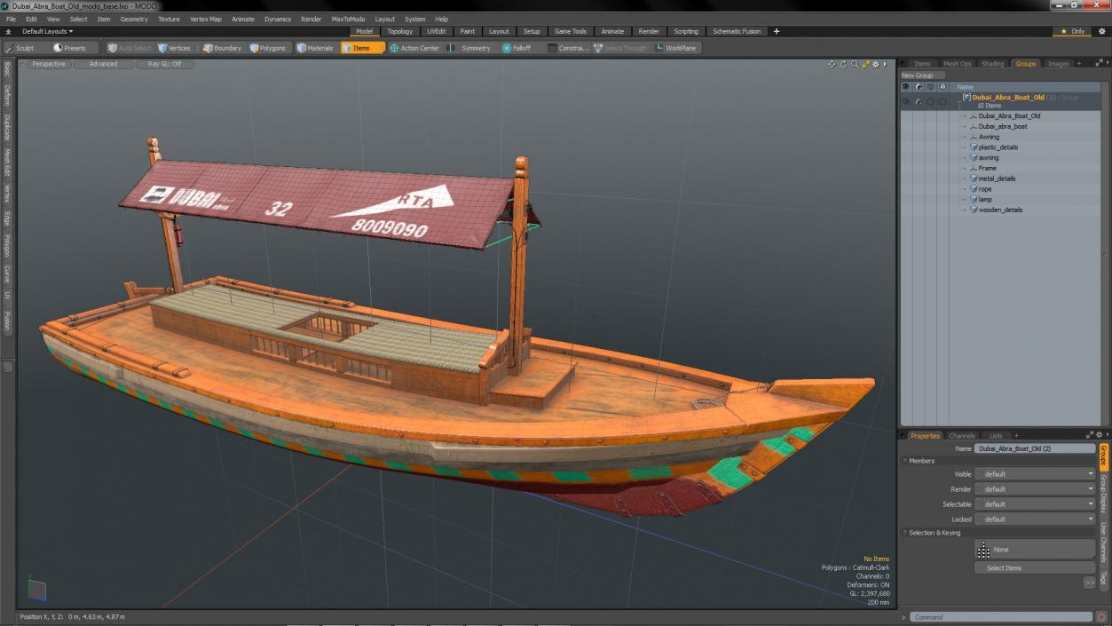 Dubai Abra Boat Old 3D model