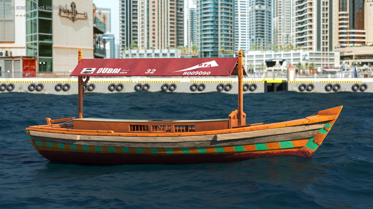 Dubai Abra Boat Old 3D model